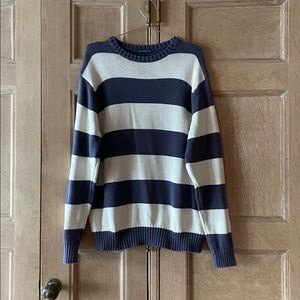 Brandy Melville Gray and Cream Striped Sweater